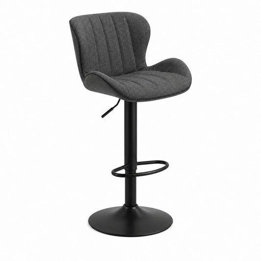 Tabouret de bar réglable anthracite en polyester et acier 54 x 54 x 92-113 cm